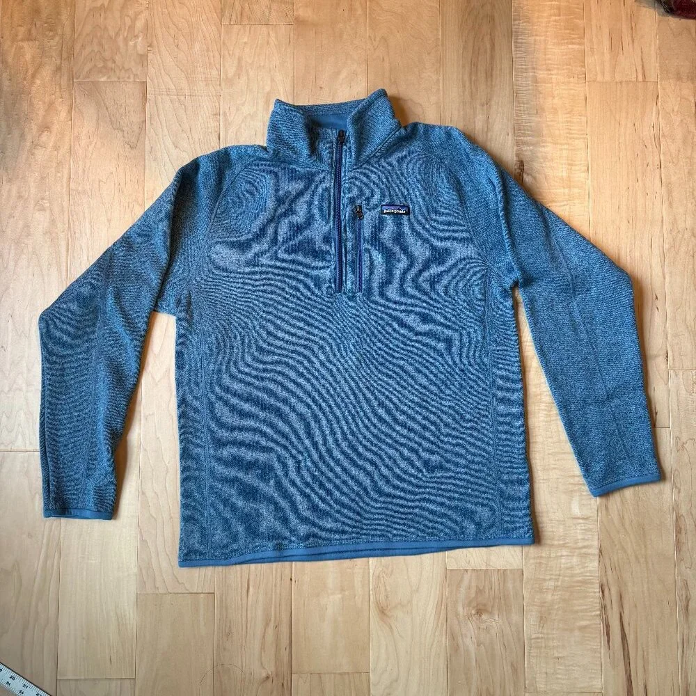 Patagonia Men’s L Better Sweater 1/4 Zip Fleece Pullover Blue Like New - Picture 1 of 5